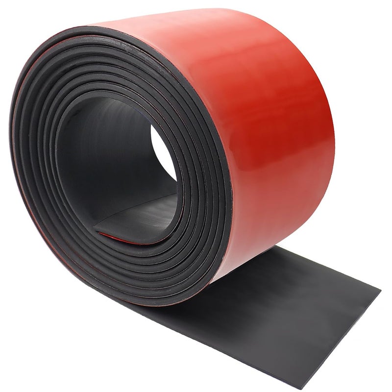 Eunice Neoprene Rubber Strips, Self Adhesive Solid Rubber Sheets Rolls for Pads, Crafts, DIY Gaskets, Seals (3" Wide, 1/8" Thick, 10' Long) - Image 1